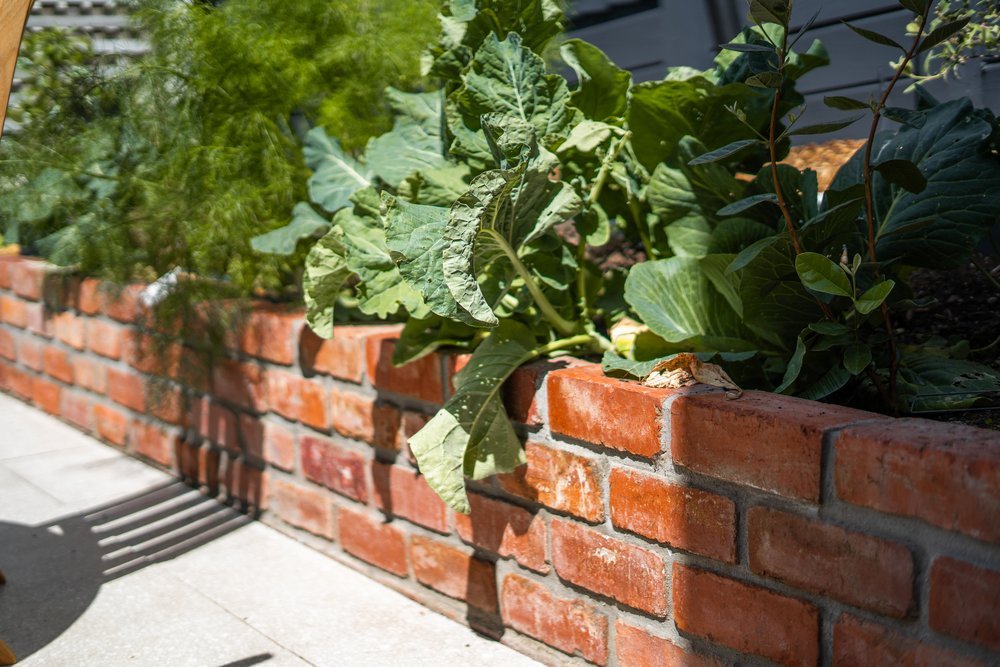 Close-up detail of a sturdy timber retaining wall showing construction and wood texture.